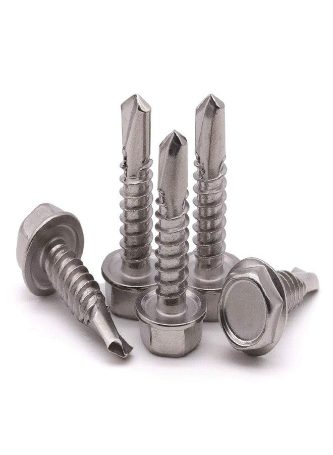 RoyceMart #8 x 1 (100 Pack) Hex Washer Head Self Drilling Screws (1/2" to 2" Available), 410 Stainless Steel Self Tapping Sheet Metal Screws, No Pre-drilled Needs - Image 4
